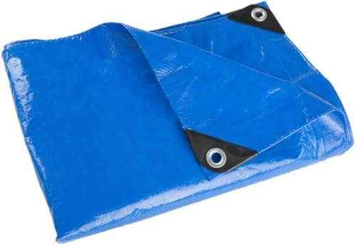 20'x25' Heavy Duty Waterproof Tarps - Multi-Purpose Blue Tarpaulin with 4 Grommets, Reinforced Edges and Nylon Paracord for Outdoor Rain Shelter, Ground Cover, Boat, RV or Pool Cover